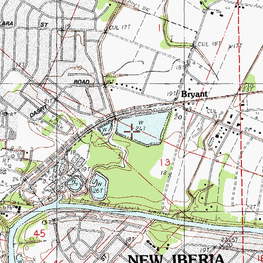 Topographic Map of Sediment Pond Dam, LA