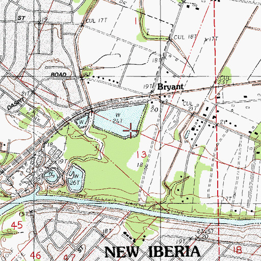Topographic Map of Sediment Pond, LA