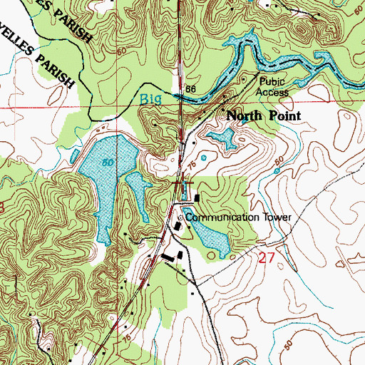 Topographic Map of Louisiana Noname 51 Dam, LA