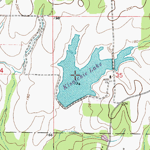 Topographic Map of Kisatchie Lake Dam, LA