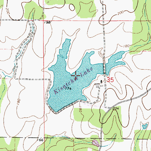 Topographic Map of Kisatchie Lake, LA