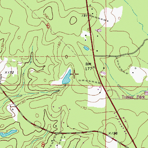 Topographic Map of Louisiana Noname Number 53 Dam, LA