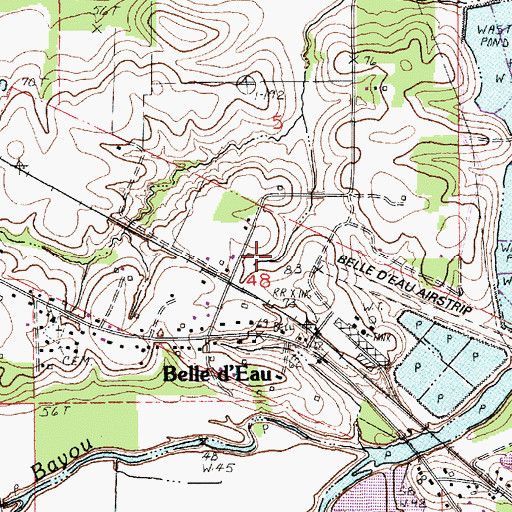Topographic Map of Louisiana Noname 54 Dam, LA