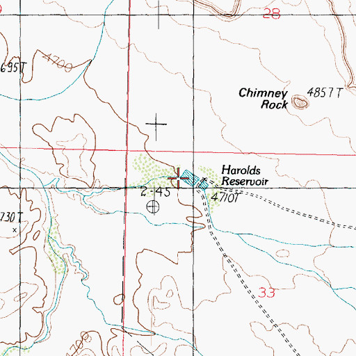 Topographic Map of Harolds Reservoir, AZ