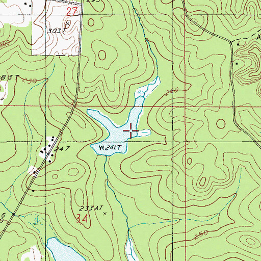Topographic Map of Kelly Pond Dam, LA