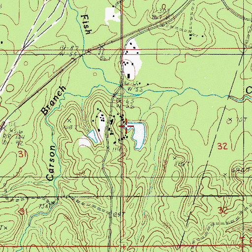 Topographic Map of Louisiana Noname Number 56 Dam, LA