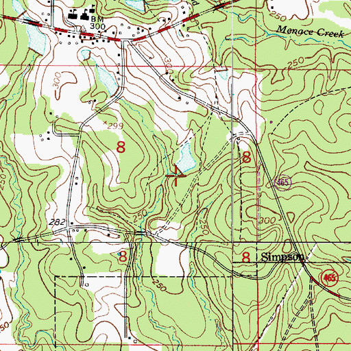 Topographic Map of Mary Smith Pond Dam, LA