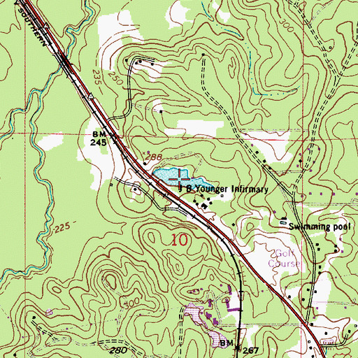 Topographic Map of Peggy Stevens Pond Dam, LA