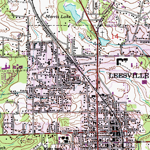Topographic Map of Morris Lake Dam, LA