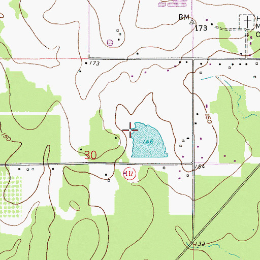 Topographic Map of Louisiana Noname 60 Dam, LA