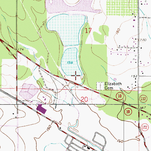 Topographic Map of Louisiana Noname 61 Dam, LA