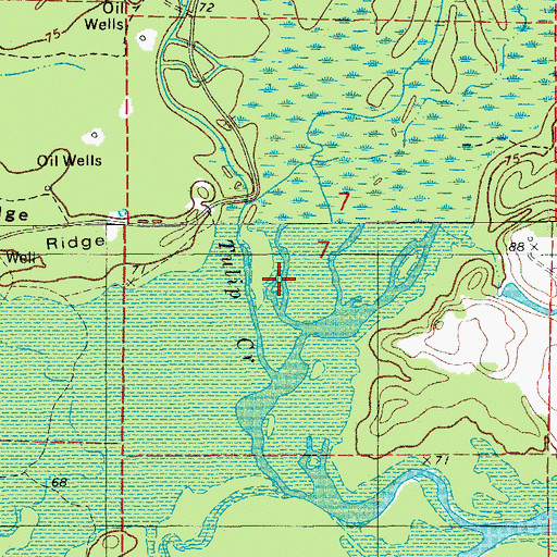 Topographic Map of Tulip Creek, AR