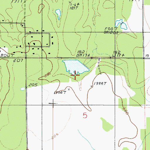 Topographic Map of Louisiana Noname 65 Dam, LA