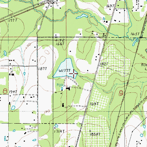 Topographic Map of Louisiana Noname 70 Dam, LA