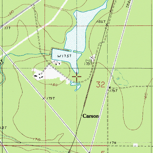 Topographic Map of Louisiana Noname 72 Dam, LA