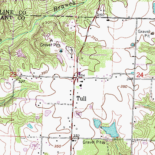 Topographic Map of Tull, AR