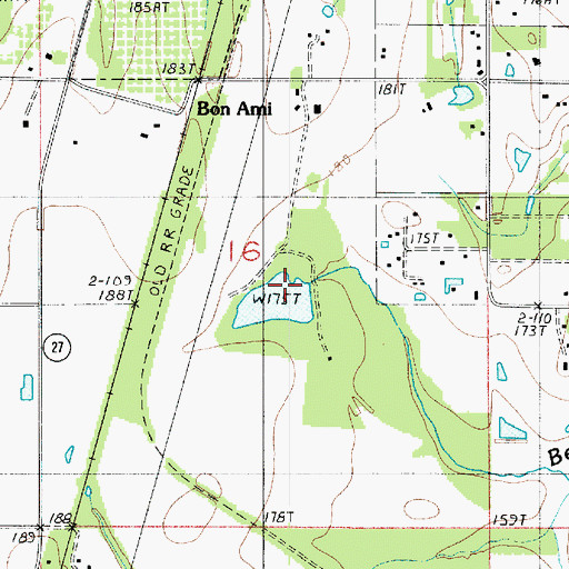 Topographic Map of Bon Ami Pond Dam, LA