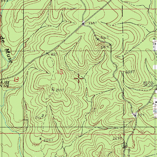 Topographic Map of Longville Lake Dam, LA