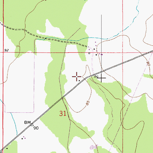 Topographic Map of Louisiana Noname 80 Dam, LA