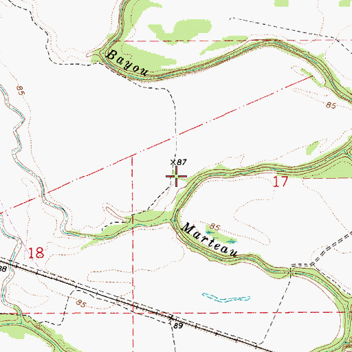 Topographic Map of Mitchell Lake Dam, LA