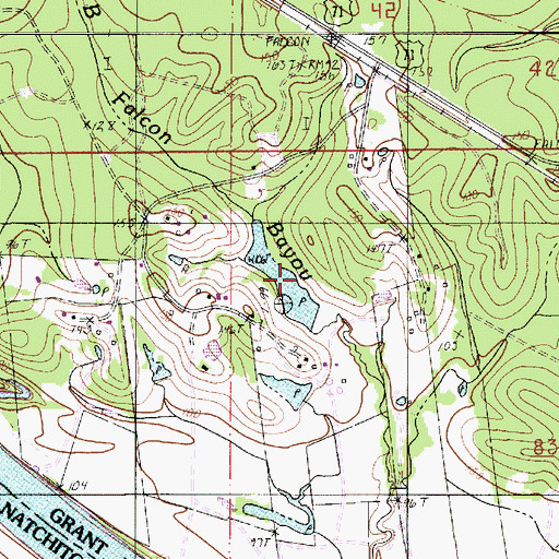 Topographic Map of Louisiana Noname 83 Dam, LA