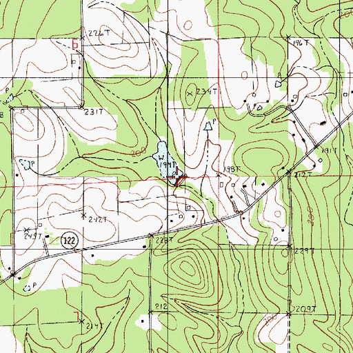 Topographic Map of Louisiana Noname 84 Dam, LA