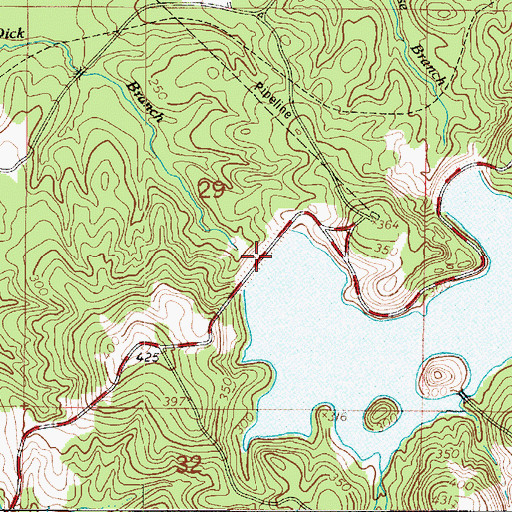 Topographic Map of Hodges Garden Dam, LA