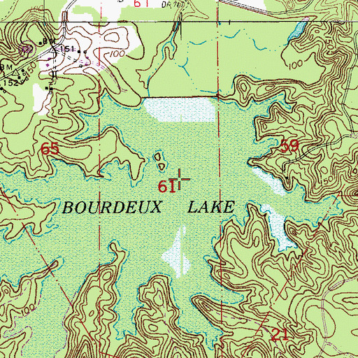 Topographic Map of Boudreux Lake Dam, LA