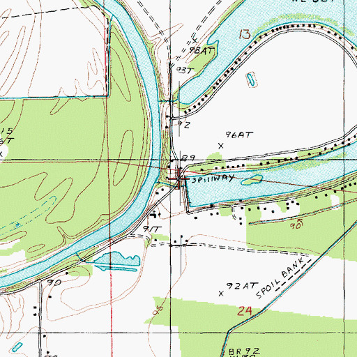 Topographic Map of Horseshoe Lake Dam, LA