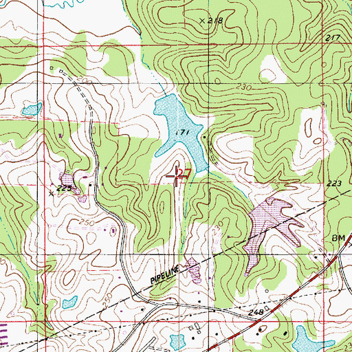 Topographic Map of Atley Donaldson Pond Dam, LA
