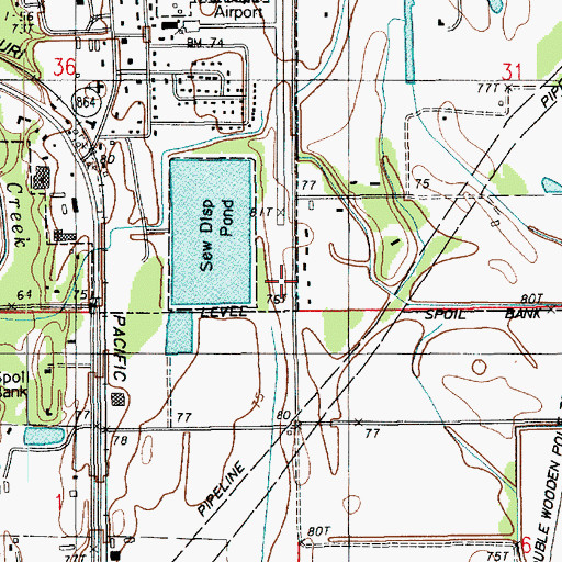 Topographic Map of Louisiana Noname 92 Dam, LA