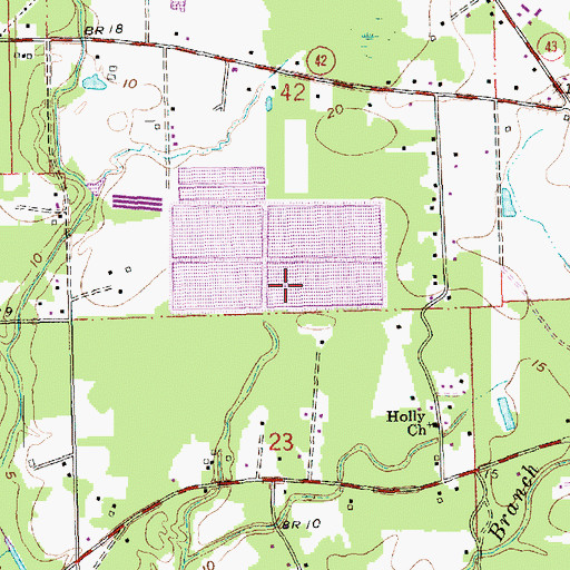 Topographic Map of Lobell Farms Dam, LA