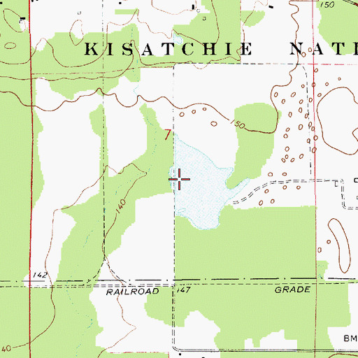Topographic Map of Louisiana Noname 98 Dam, LA