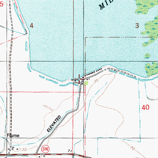 Topographic Map of Millers Lake Dam, LA
