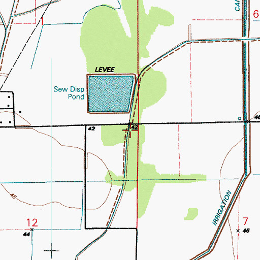Topographic Map of Louisiana Noname 107 Dam, LA
