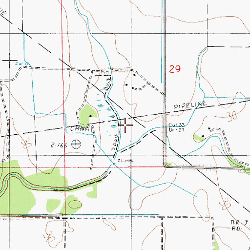Topographic Map of Louisiana Noname 108 Dam, LA
