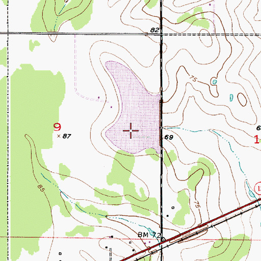 Topographic Map of Calbeau Lake Dam, LA