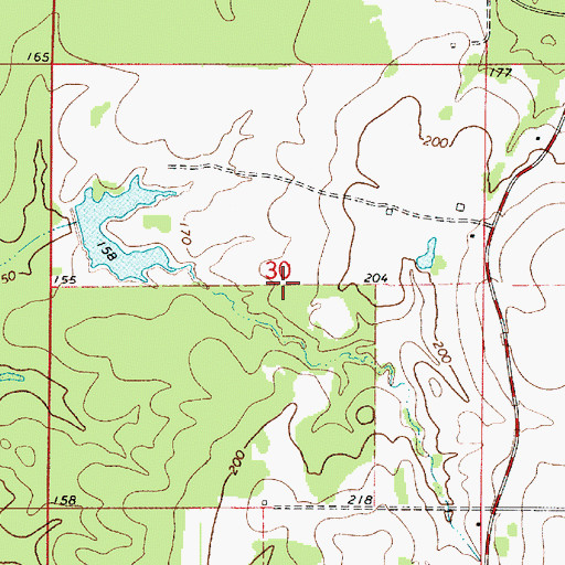 Topographic Map of John M Robinson Pond Dam, LA