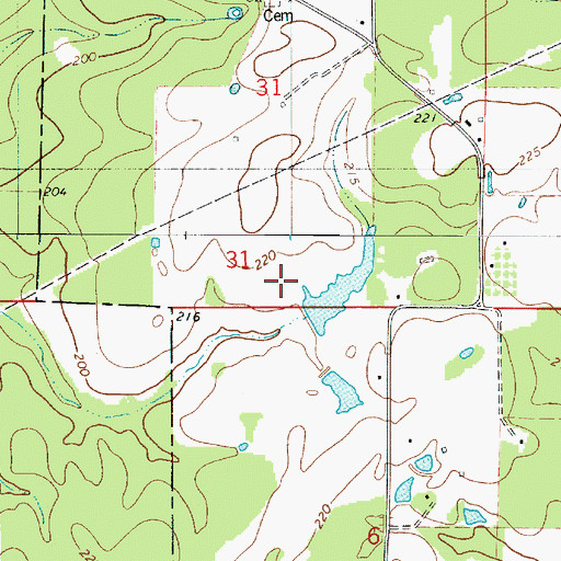 Topographic Map of McDowell Pond Dam, LA