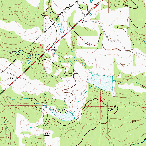 Topographic Map of Milton Crowe Lake Number One Dam, LA