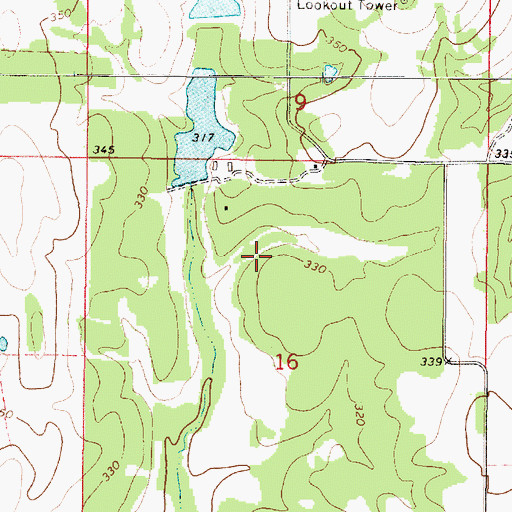 Topographic Map of Stevenson Pond Dam, LA