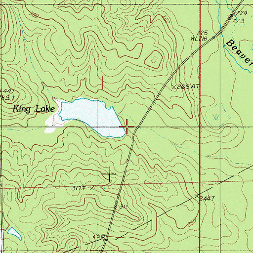 Topographic Map of King Lake Dam, LA