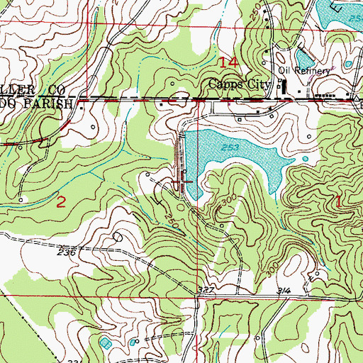 Topographic Map of Arla Pond Dam, LA