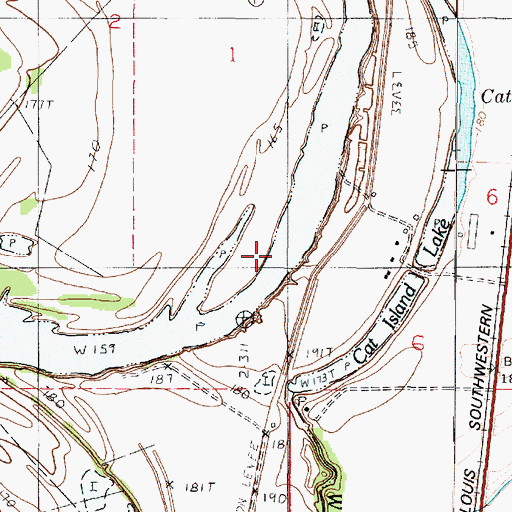 Topographic Map of Bee Lake Dam, LA