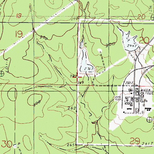 Topographic Map of Blanchard Lake Dam, LA