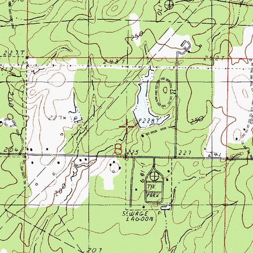 Topographic Map of Pleasant Grove Lake Dam, LA