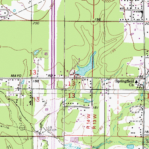 Topographic Map of Smith Pond Number Five Dam, LA
