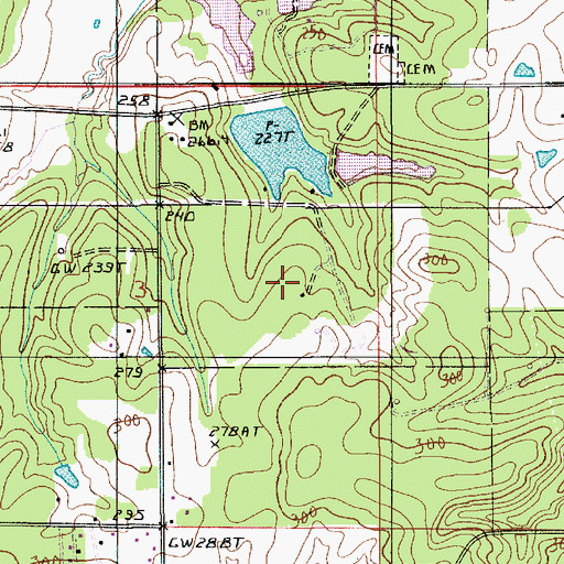 Topographic Map of Douglas Pond Dam, LA