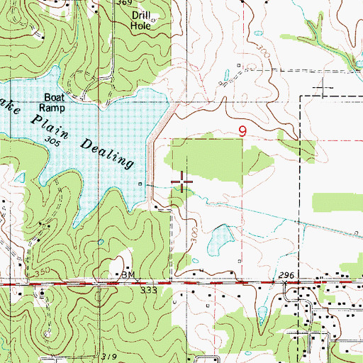 Topographic Map of Cypress Bayou Number One Dam, LA