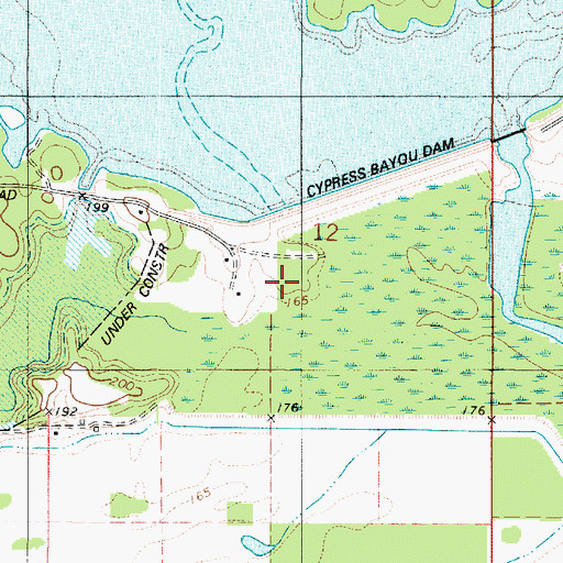 Topographic Map of Cypress Black Site Number Two Dam, LA